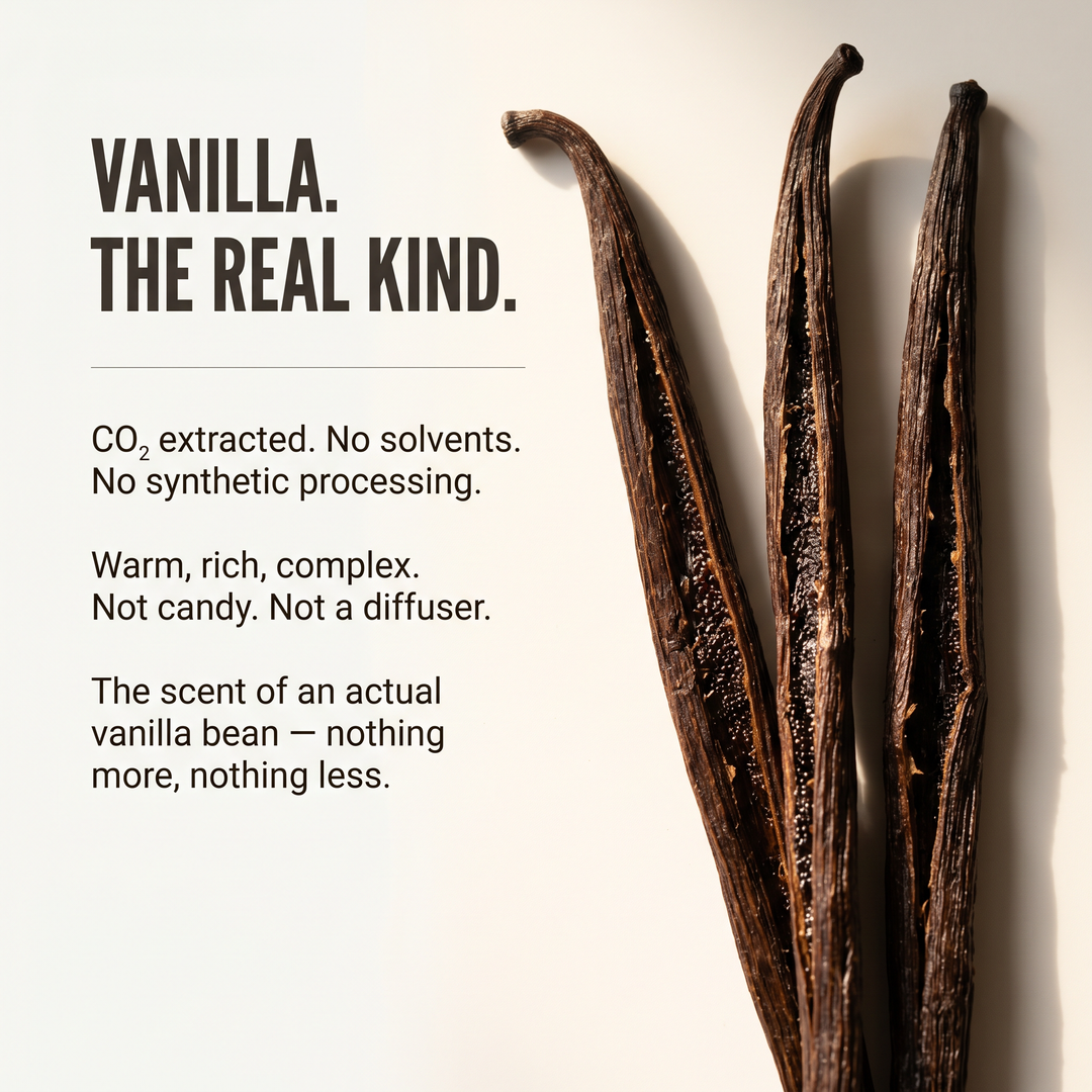 Real CO2-extracted vanilla beans used in Tau Tau body butter
