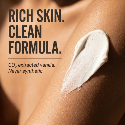 Vanilla whipped tallow body butter smoothed on skin